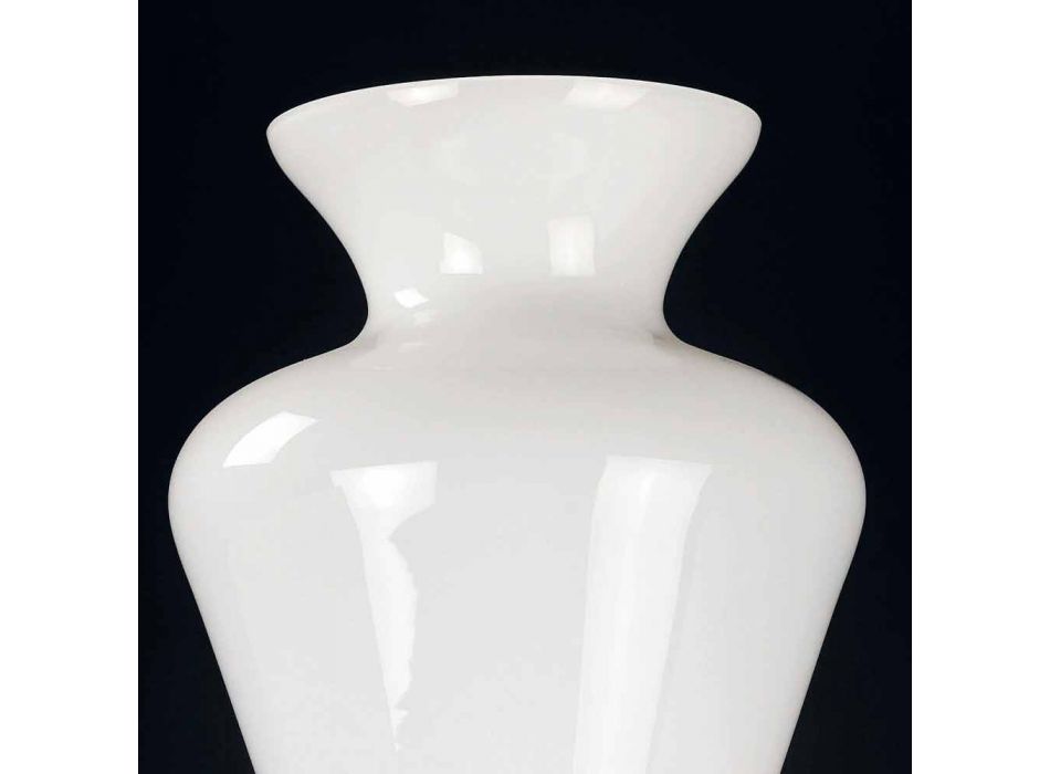 Modern Decorative Vase in Transparent and White Glass Made in Italy - Romantic Viadurini