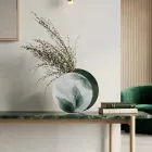 Round Decorative Vase in Green Cast Methacrylate Made in Italy - Viridis Viadurini