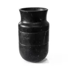 Vase Decor in White Carrara Marble and Black Marquinia Design - Calar Viadurini