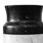 Vase Decor in White Carrara Marble and Black Marquinia Design - Calar Viadurini