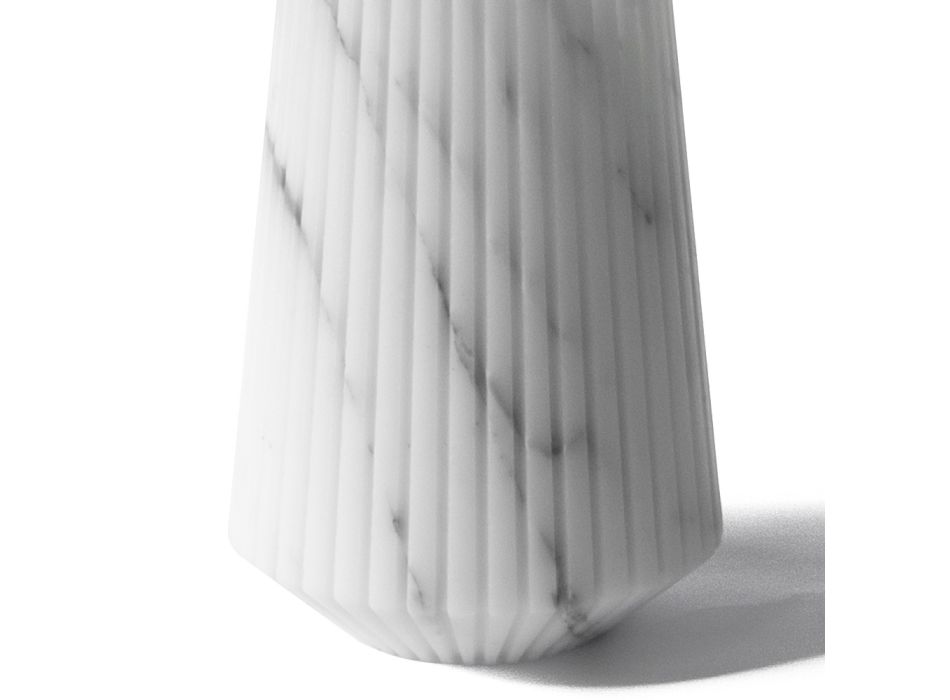 Vase of White Carrara Marble or Black Portoro Striped Design - Cairo Viadurini