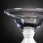 Elegant Indoor Vase in White and Transparent Glass Made in Italy - Allegra Viadurini