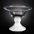 Elegant Indoor Vase in White and Transparent Glass Made in Italy - Allegra