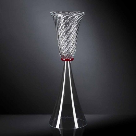 Elegant Indoor Vase in Blown Murano Glass Made in Italy - Inverso Viadurini