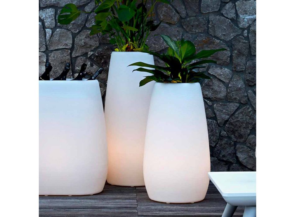 Planter Vase in Luminous Plastic, Design in 3 Sizes - Pandora by Myyour Viadurini