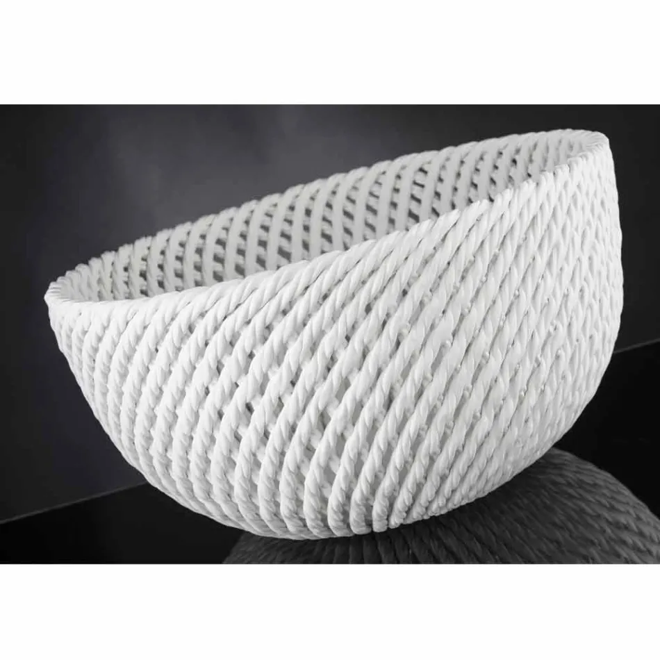 Handmade Ceramic Vase with Woven Weft Made in Italy - Napoleon Viadurini