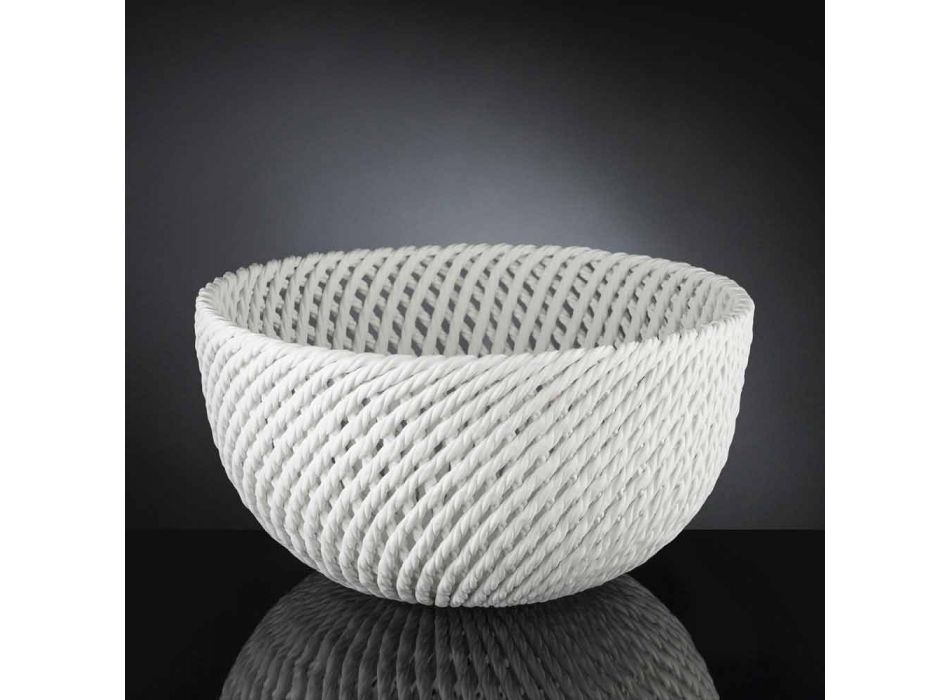 Handmade Ceramic Vase with Woven Weft Made in Italy - Napoleon Viadurini
