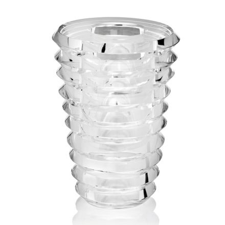 Crystal Vase Original Design with Luxury Rings Made in Italy - Mexto Viadurini