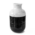 Vase in Carrara White Marble and Black Marquinia Luxury Design - Calar