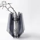 Elegantly Designed Smoked Methacrylate and Glass Vase Made in Italy - Vetria Viadurini