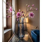Elegantly Designed Smoked Methacrylate and Glass Vase Made in Italy - Vetria Viadurini