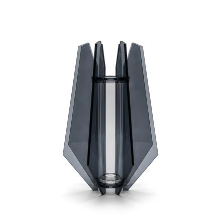 Elegantly Designed Smoked Methacrylate and Glass Vase Made in Italy - Vetria Viadurini