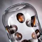 Murano Blown Glass Vase with Colored Details Made in Italy - Trapani Viadurini