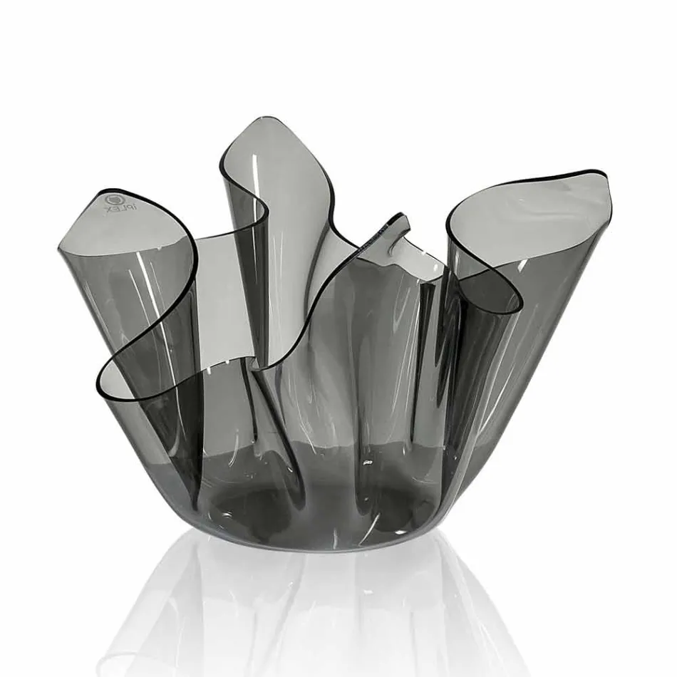 Internal / external vase draped Pina smoke, modern design Viadurini