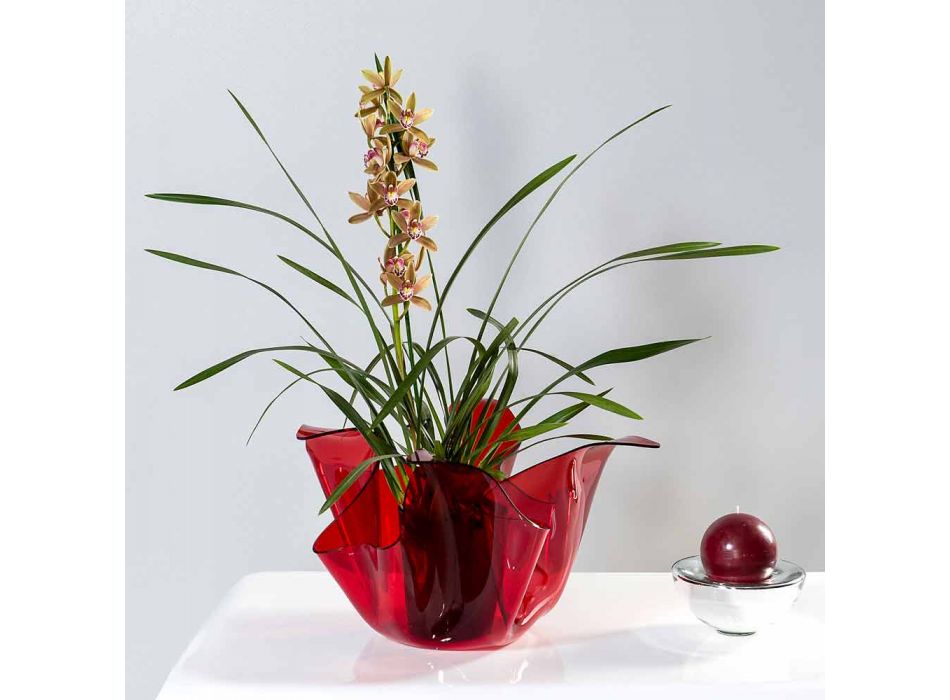 Multipurpose internal / external vase Pina red, modern design made Italy Viadurini