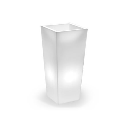 Tall Indoor Vase in White Polyethylene Made in Italy - Devid Viadurini