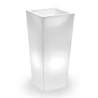 Tall Indoor Illuminated Vase in Pearl Polyethylene Made in Italy - Devid Viadurini