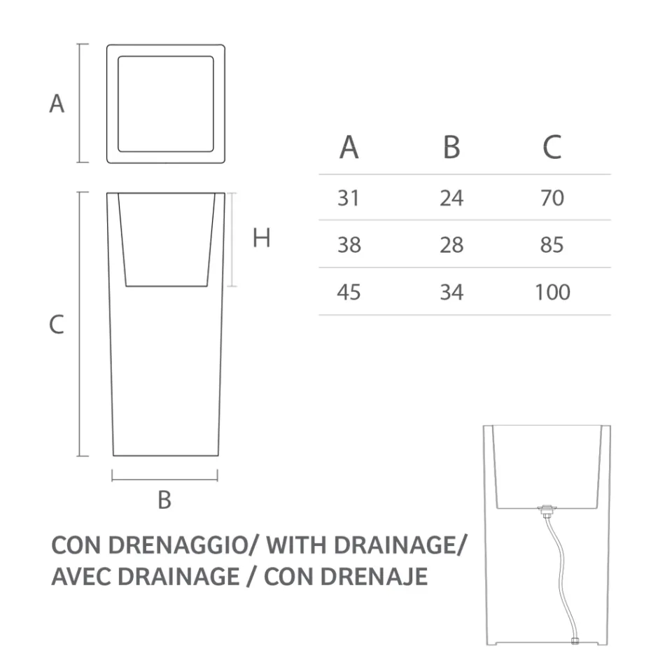 Tall Indoor Illuminated Vase in Pearl Polyethylene Made in Italy - Devid Viadurini