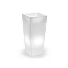 Tall Indoor Illuminated Vase in Pearl Polyethylene Made in Italy - Devid Viadurini