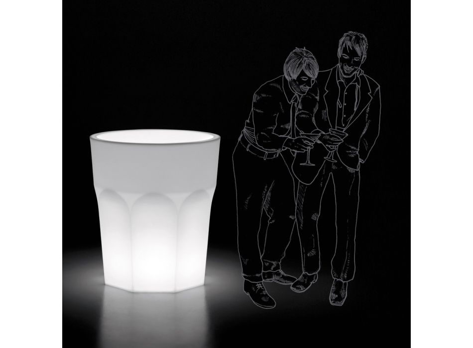 Decorative Luminous Vase in Polyethylene with LED Light Made in Italy - Pucca Viadurini