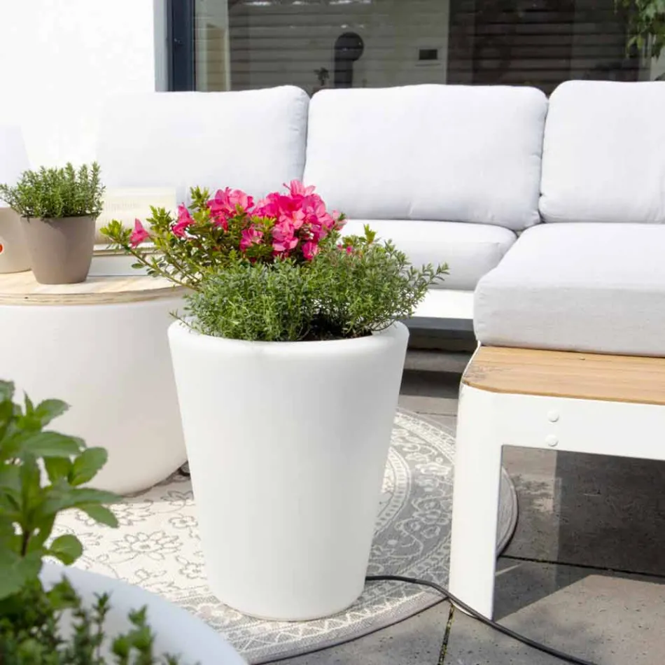 Luminous vase for exteriors and interiors, colorful design in 3 dimensions - Vasostar Viadurini