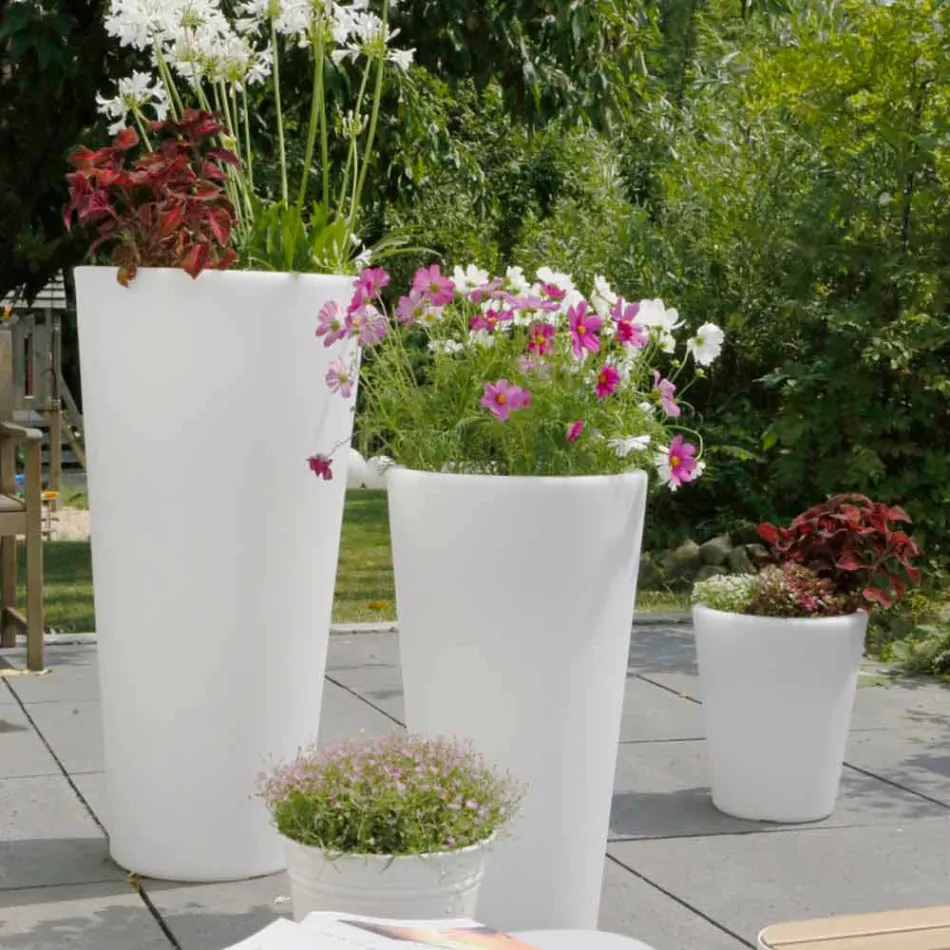 Luminous vase for exteriors and interiors, colorful design in 3 dimensions - Vasostar Viadurini
