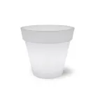 Bright Vase for Outdoor in White Polyethylene Made in Italy - Taralla Viadurini
