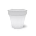 Luminous Vase for Outdoor in White Polyethylene Made in Italy - Taralla