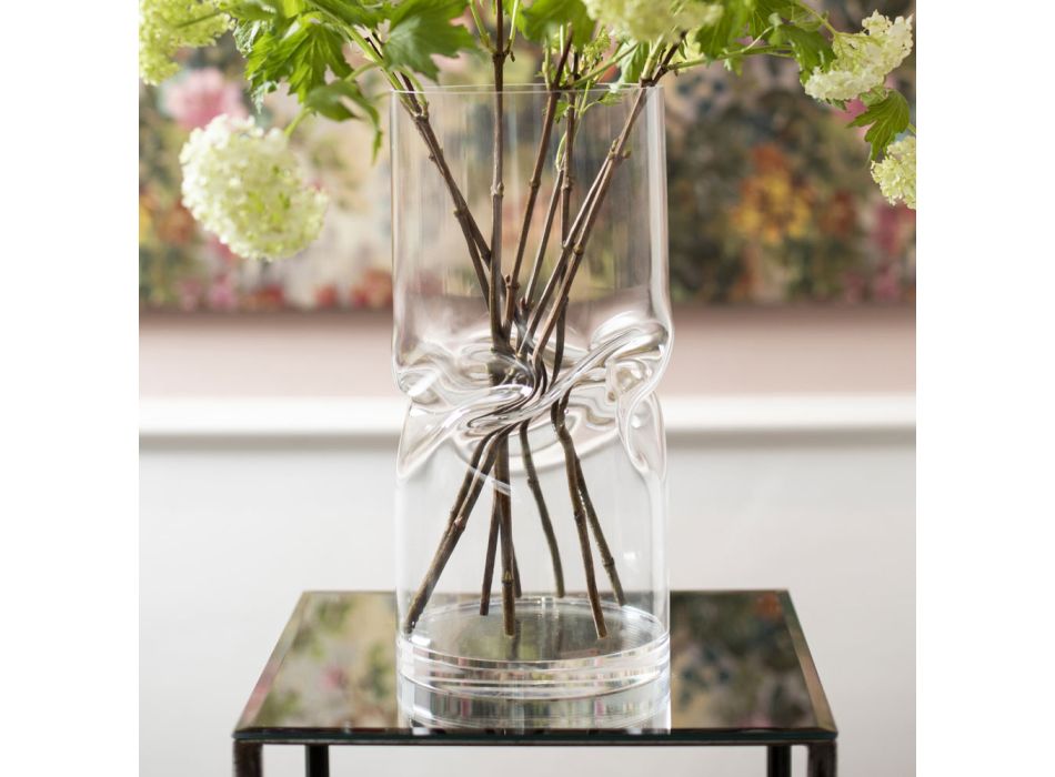 Modern Twisted Acrylic Crystal Vase Various Finishes - Cigarette Viadurini