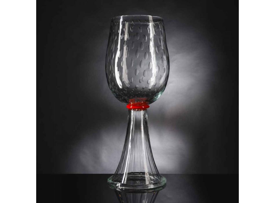 Modern Transparent Blown Murano Glass Vase Made in Italy - Copernicus Viadurini