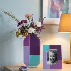 Multicolored Vase in Printed Methacrylate and Glass Made in Italy - Lucentia Viadurini