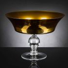 Ornamental Vase in Gold and Transparent Blown Glass Made in Italy - Delfino Viadurini
