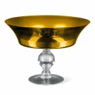 Ornamental Vase in Gold and Transparent Blown Glass Made in Italy - Delfino Viadurini
