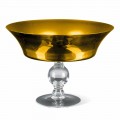 Ornamental Vase in Gold and Transparent Blown Glass Made in Italy - Delfino