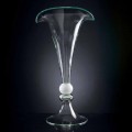 Transparent Glass Ornamental Vase with White Sphere Made in Italy - Vanissa