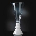 White and Transparent Glass Flower Vase Made in Italy - Aramis Viadurini