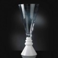 White and Transparent Glass Flower Vase Made in Italy - Aramis
