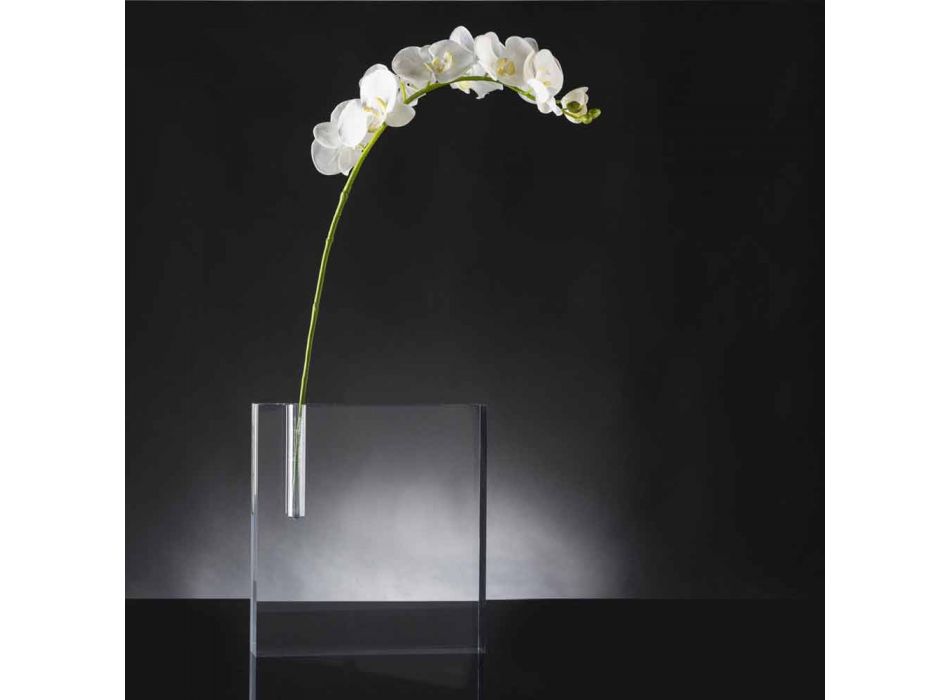 Modern Transparent Plexiglass Flower Vase Made in Italy - Unique Viadurini