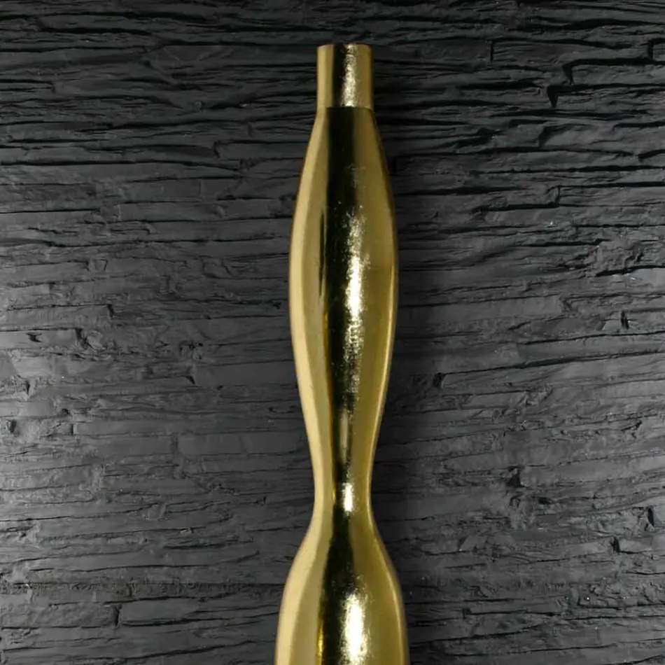 Indoor Vase in Resin Gold or Silver Leaf Finish Made in Italy - Quarto Viadurini