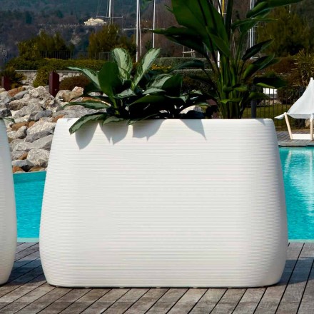 White Design Indoor or Outdoor Vase in Three Sizes, 2 Pieces - Pandora by Myyour Viadurini