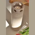 Cylindrical Vase/Candle Holder in Satin Marble Made in Italy - Shoyo Viadurini