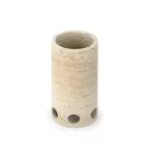 Cylindrical Vase/Candle Holder in Satin Marble Made in Italy - Shoyo Viadurini