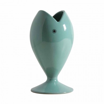 Modern Artisan Ceramic Flower Vase Made in Italy - Sea Bream Viadurini