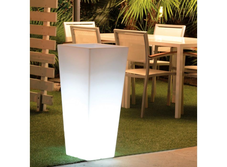 Fluo Colored Square Garden Vase with Light Made in Italy - Avanas Viadurini