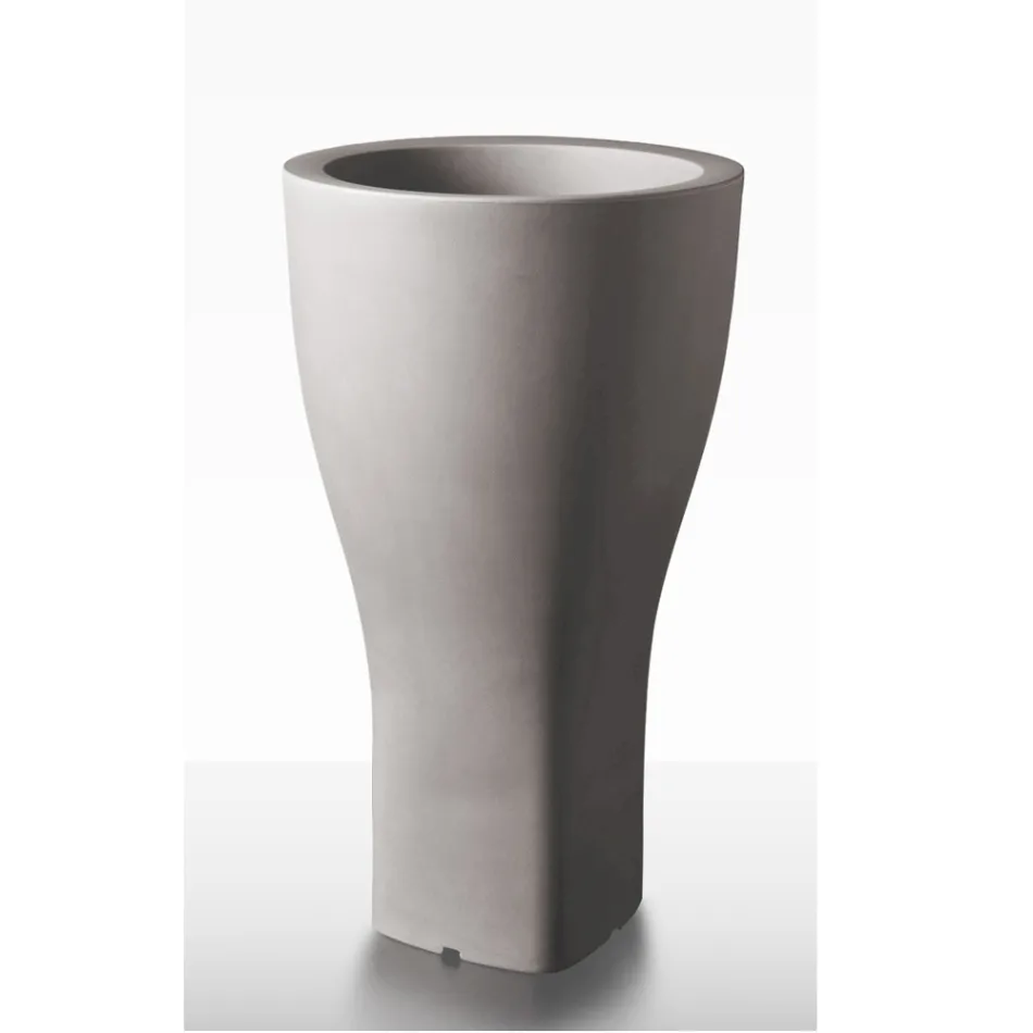 Round Colored Garden Pot in Polyethylene Made in Italy - Tremont Viadurini