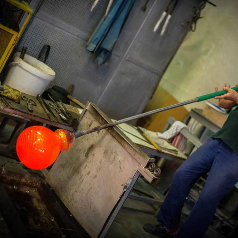 Round Indoor Vase in Colored Murano Glass Made in Italy - Asper Viadurini