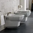 White Ceramic Hanging Vase in Classic Style, Made in Italy - Nausica Viadurini