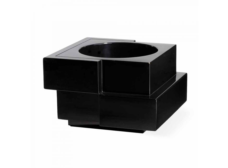Vase on wheels black, white Slide Cubic Yo irregular modern made in Italy Viadurini