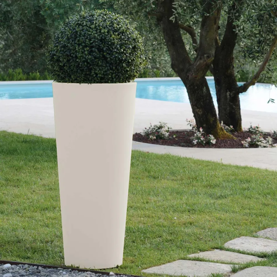Round Fluo Colored Garden Vase with Light Made in Italy - Avanas Viadurini