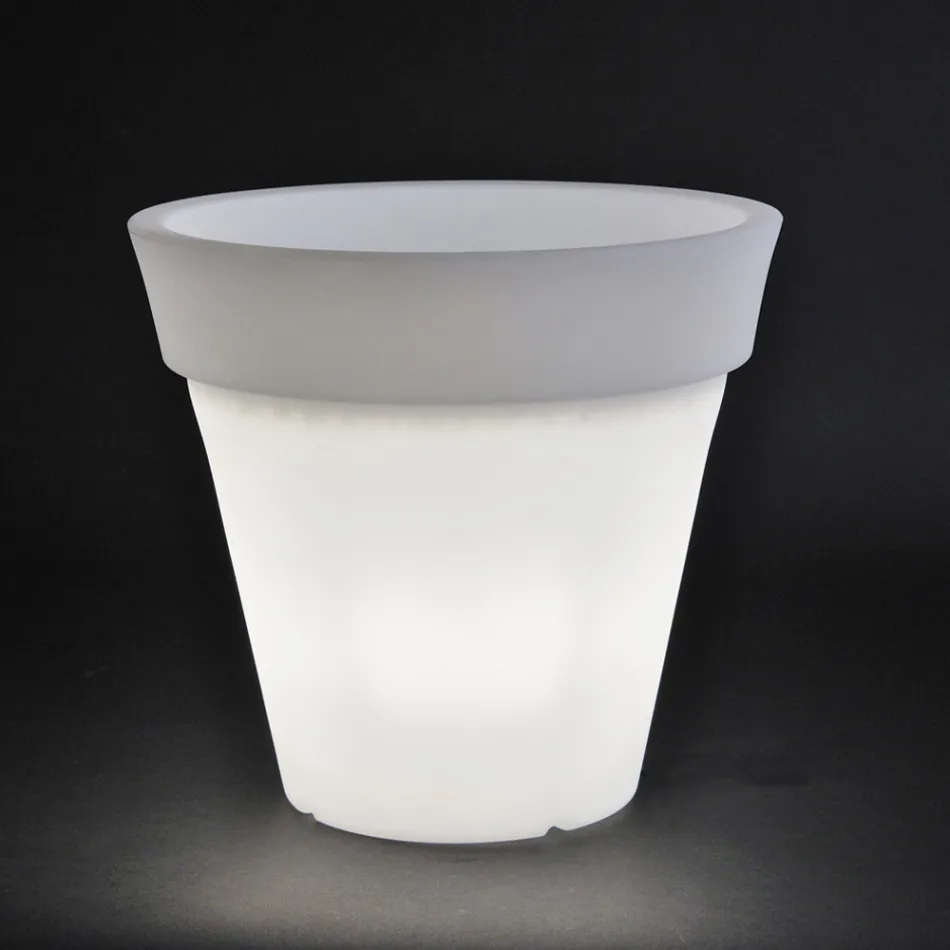 Round Colored Garden Vase or with Lighting Made in Italy - Avanas Viadurini